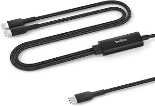 Belkin Boostcharge 2’Si 1 Arada 140 W Usb-C - Usb-C Şarj Kablosu, Örgülü Çift Şarj Kablosu, Akıllı Güç Paylaşımı Ile Hızlı Şarj, Macbook, Iphone, Ipad, Samsung, Pixel Daha Fazlası İçin, Siyah ürün görseli 1
