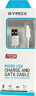 Syrox C70 2.0 Mah S6/S7 1.2 Mt Mikro Kablo, Beyaz ürün görseli 1