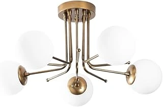 Amber Led Şık Metal Gövdeli 5'Li Plafönyer Mutfak Salon Için E27 Uyumlu, Bej-5 ürün görseli 1