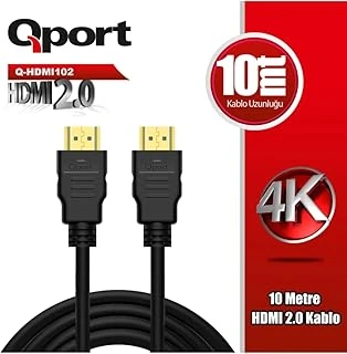 Qport-Q-Hdmı102 Altın Uçlu 10 Metre 4K Hdmı2.0 Kablo ürün görseli 1