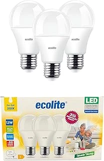 Ecolite 12W Led Ampul 3'Lü Paket – 1521 Lümen, 100W Eşdeğer, E27 Duy, 3000K Sarı Işık, Opal Cam,%88 Tasarrufu, 15000 Saat Ömür ürün görseli 1