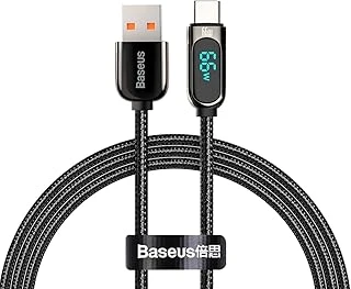 Display Hızlı Şarj Kablosu Usb To Type-C 66W, 1M, Siyah ürün görseli 1