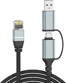 Dacrown Usb C - Ethernet Kablosu 10 Ft, Tip C - Rj45 Lan Kablosu, Gigabit Ağ İnternet Adaptörü, Doğrudan Bağlı, Thunderbolt 4/3 Macbook Air/Pro, Xps, Iphone 15 Serisi, Galaxy S24 Ile Uyumlu ürün görseli 1