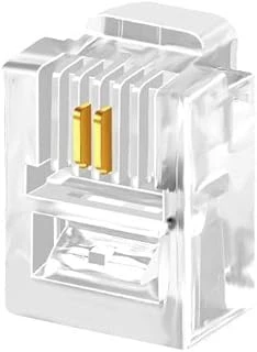 Primex Px-6P2C Rj11 2 Pinli Konnektör, 100’Lü Paket 6P2C Rj11 Telefon Jack, Telefon Kablo Ucu, Modem Dsl Hat Kablosu Uçlandırma Konnektörü, Şeffaf Rj11 Plug ürün görseli 1