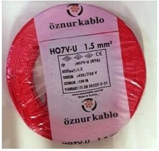 Öznur Kablo 1,5Mm2 Nya Tek Damar Kırmızı 100 ürün görseli 1