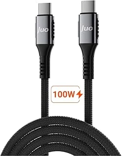 Juo 100W 5A E-Mark Çipli Pd Type-C To Type-C Örgülü Hızlı Şarj Data Kablosu 2 Metre ürün görseli 1