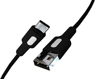 Coral Usb A-C Hızlı Şarj Kablosu, Siyah Kablo, Beyaz/Siyah Uçlar (150 Cm) ürün görseli 1