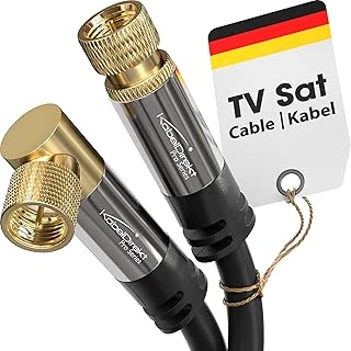 Kabeldirekt – Sat/Anten Kabluso, Koaksiyel Kablolar – 90° Açılı/Düz – 2M – 4K Tv Uydu Kablosu, F Konnektör – 0,5-30M Arasında Mevcut (Radyo/Tv, Dvb-T, Dvb-C, Dvb-S/Dvb-S2, Internet, Siyah) ürün görseli 1