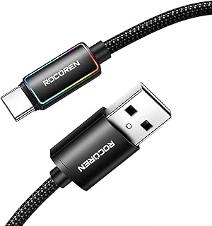 Rocoren Type-C To Usb-A Rgb Aydınlatmalı 3A Hızlı Şarj Data Kablosu 1 Metre ürün görseli 1