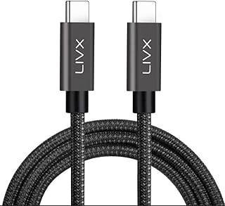 Livx Force 100W Type-C To Type-C 3 Metre Usb 3.1 Gen2 10 Gbps 4K@60Hz Hızlı Şarj Data Görüntü Aktarım Kablosu Örgülü ürün görseli 1