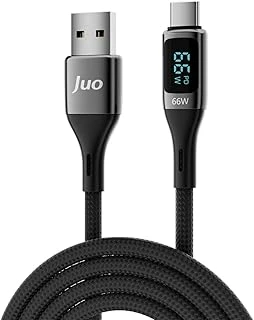 Juo 66W Dijital Led Ekranlı Örgülü Usb-A To Usb Type-C Hızlı Şarj Data Kablosu 2 Metre ürün görseli 1