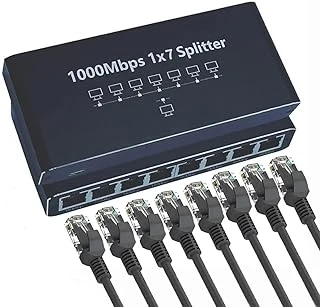 Coverzone Rj45 Splitter Adapter 1 To 7 1000Mbps Gigabit Ethernet Çoklayıcı 7 Port Rj45 Ağ Usb Güç Destekli 100 Metreye Kadar Veri İletimi Kablo Dağıtıcı | Zr1256 ürün görseli 1