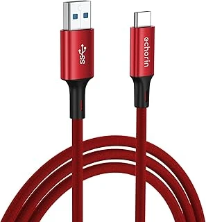 Usb 3.0 Usb-A'Dan Usb-C'Ye 15W Pd Hızlı Şarj 5V3A Yüksek Kaliteli Alüminyum Örgülü Kablo 5Gbps 1 Metre (Kırmızı) ürün görseli 1