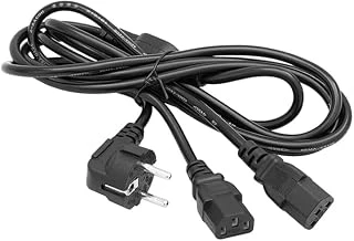 Nekuba Çift Güç Çıkışlı Pc Power Kablosu, Iec C13, Ac220V, 1.8 Metre, Siyah ürün görseli 1