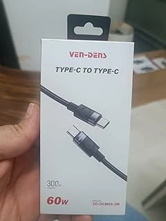 Vendens Vd-Dcm05 Usb-C'Den Usb-C'Ye Örgülü 60W Hızlı Şarj Destekli Type C Kablo 1M, 2M, ürün görseli 1