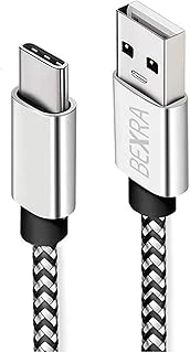 Usb Type-C Hızlı Şarj Kablosu, 1 Metre, 2.1A, Naylon Örgülü Kopmaz Veri Kablosu, Samsung, Xiaomi, Tüm Android Cihazlar Ile Uyumlu, Gri, 2 Yıl ürün görseli 1