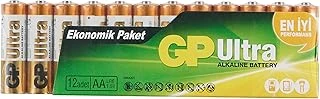 Gp Batteries Gp15Au Alkalin Lr6/E91/Aa Kalem Pil, 1.5 Volt, 12'Li Paket, Bakır/Siyah/Beyaz ürün görseli 1