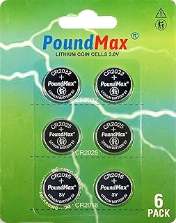 Poundmax Süper Karışık Cr2032 Cr2025 Cr2016 3 V Lityum Düğme Pil (6'Lı Paket) ürün görseli 1