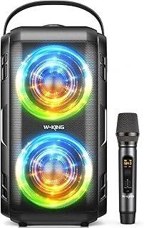 Kablosuz Mikrofonlu Bluetooth Hoparlör, W-King 80W Taşınabilir Yüksek Sesli Parti Bluetooth Bluetooth Box Müzik Kutusu -2 Tam Aralıklı Sürücüler/Derin Bas, 105Db Ses, Karaoke Makinesi/Ipx5/U-Disk/Tf ürün görseli 1