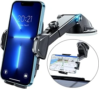 Hocerlu Araç Cep Telefonu Tutucu, Sağlam Araç Cep Telefonu Tutucu, Gösterge Paneli Ön Cam Için Vantuz, Çok Yönlü Silikon Darbeye Dayanıklı, 360° Dönebilir, Tek Düğmeyle Çıkarma, 3,8 – 6,7 In ürün görseli 1