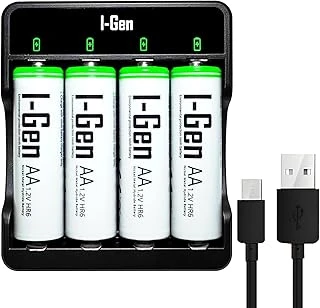 I-Gen G427 4'Lü Pil Şarj Aleti + 4 Adet Aa 2700 Mah Kalem Pilli Set 1.2V Ni-Mh ürün görseli 1