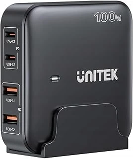 Unitek Siyah Masa Şarj Gan 100W 2Xusb-A 2Xusb-C ürün görseli 1