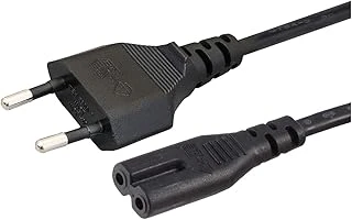 Avrupa Ab 2- Yuvalı Yazıcı Güç Kablosu Kablosu, Polarize Olmayan (Iec-320-C7 - Cee 7/16) Avrupa Seyahati Için Tv, Yazıcı, Şarj Cihazları, Ps4 Oyun Konsolu Daha Fazlası Ile Çalışır ürün görseli 1