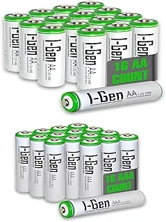 I-Gen B183 16 Adet Aa 2700 Mah Şarjli Kalem Pi̇l + 16 Adet Aaa 900 Mah Şarjli İnce Kalem Pi̇l 1.2V ürün görseli 1