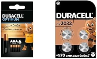 Optimum Aaa Alkalin İnce Kalem Piller, 1,5 V Lr03/Mn2400, 6’Lı Paket + Özel 2032 Lityum Düğme Pil 3 V, (Cr2032) 4’Lü Paket ürün görseli 1