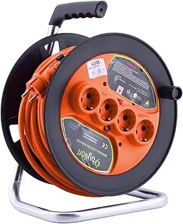 Bylion Ip20 Plastik Makaralı Seyyar 4 Prizli Uzatma Kablosu 3X2.5 Mm Cca Kablo 40 Metre Termal Sigorta ürün görseli 1