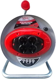 Novax 4Lü Grup Metal Makaralı Uzatma Kablo 3X2.5 40Mt ürün görseli 1