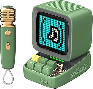 Divoom Ditoo-Mic Karaoke Mikrofonlu Uyarlanabilir Piksel Ekranlı Bluetooth Hoparlör-Hediye Kutulu (Yeşil) ürün görseli 1
