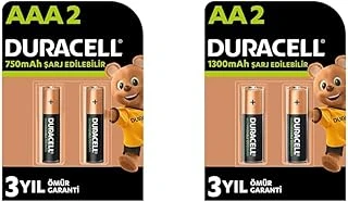 Şarj Edilebilir Aaa 750 Mah İnce Kalem Piller, 2'Li + Şarj Edilebilir Aa 1300 Mah Kalem Piller, 2'Li ürün görseli 1