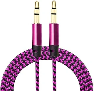Diwu Aux Stereo 3.5Mm Data Ses Örgü Kablo Pembe ürün görseli 1