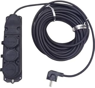 Si̇yah Renk Toprakli Kauçuk Seyyar Elektri̇k Kablosu Cca 3 X 1,5 Mm 20 Mt 3 Lü Pri̇z ürün görseli 1