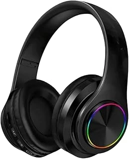 Bluetooth Kulaklık Kablosuz Kulaküstü Işıklı Katlanabilir Mikrofonlu Fm-Aux-Sd Siyah ürün görseli 1