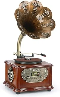 Gr-50 (2026 Versiyon) Nostaljik Dev Gramofon Bluetooth Usb Plak Çalar Pikap Fm Radyo Mp3 ürün görseli 1