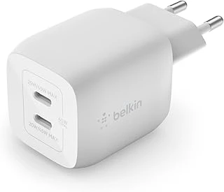 Belkin 45 W Usb-C Şarj Cihazı, 2 Bağlantı Noktalı, Power Delivery 3.0 Gan Teknolojisi Ile Iphone 14/14 Plus, 13, Pro, Max, Mini, Ipad 12.9, 11, Macbook, Galaxy S22, Tab Vb. Için Hızlı Şarj ürün görseli 1
