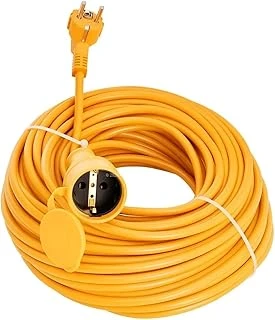 Seyyar Uzatma Kablosu, Erkek Dişi Fiş Kaplinli, Kapaklı Prizli, 3X2.5 Mm, Kalın Kablo, Bahçe, Şantiye, Atölye Dış Mekan Kullanımına Uygun, Güvenli Güç Bağlantı Kablosu (20 Metre) ürün görseli 1