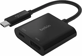 Belkin Usb-C-Hdmi Adaptörü Şarj Avc002Btbk,4K Uhd Videoyu, Bağlı Cihazlar Için 60 W’A Kadar Doğrudan İletim Gücünü Destekler, Macbook Hdmi Adaptörü ürün görseli 1