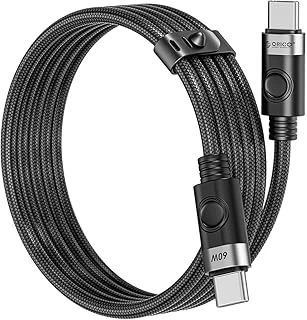 Orico 60W 3A Pd Type-C To Type-C Hızlı Şarj Data Kablosu Siyah 1 Metre ürün görseli 1
