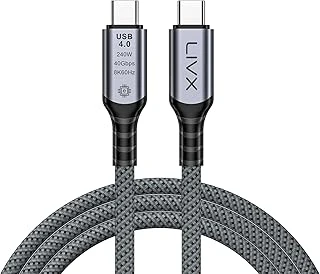 Livx Fast Usb 4.0 40Gbps, 240W, 8K60Hz Usb4.0 Usb-C Kablosu 1 Metre Gri Klv-01 ürün görseli 1