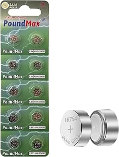 Poundmax 10 Adet Ag5(Lr754,393) 1,5V Alkalin Düğme Pil ürün görseli 1