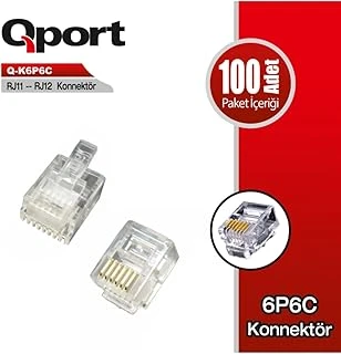 Qport Q-K6P6C Rj11-Rj12 Telefon Soketi 100 Lü Paket ürün görseli 1