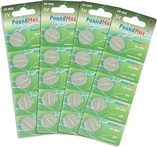 20 X Poundmax Cr2032,Dl2032 3V Poundmax Lityum Düğme Pil,Airtag,Araba Anahtarlık,Uzak Kumandalı Araba,Terazi Cihazlar Ile Uyumlu ürün görseli 1
