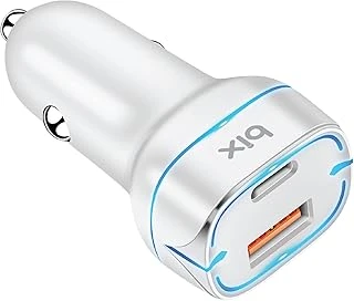 Bix Bx-Ccp36Wt 38W Type-C Pd 20W Usb-A Qc 3.0 18W Çift Portlu Led Işıklı Araç Şarj Beyaz Iphone 15/14/13/12/11/X/, Ipad, Galaxy S24/S23/S22/S21/S20 Daha Fazlasıyla Uyumlu Bxccp36Wt ürün görseli 1