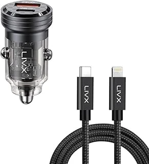 Livx Transparent 45W Pd/Qc Mini Araç Şarj 1 Metre Iphone Hızlı Şarj Kablosu L35 - Blt-00 ürün görseli 1