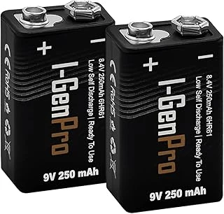 I-Gen Batteries 6Hr61 9V 250 Mah Şarj Edilebilir 9 Volt Pil Ni-Mh Şarjlı Pil (2'Li Paket) ürün görseli 1