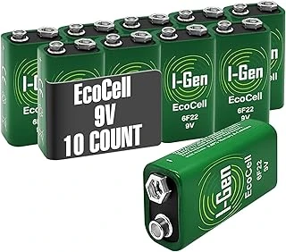 I-Gen Ecocell Çinko Karbon 9V (6F22) 9 Volt Pil 10'Lu Paket ürün görseli 1