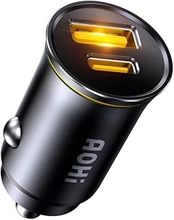 Aohi Superauto Araç İçi Şarjı, 2 Portlu Pd 65W Type-C To Type-C, Usb, Hızlı Şarj Çakmaklık Adaptörü, Siyah ürün görseli 1